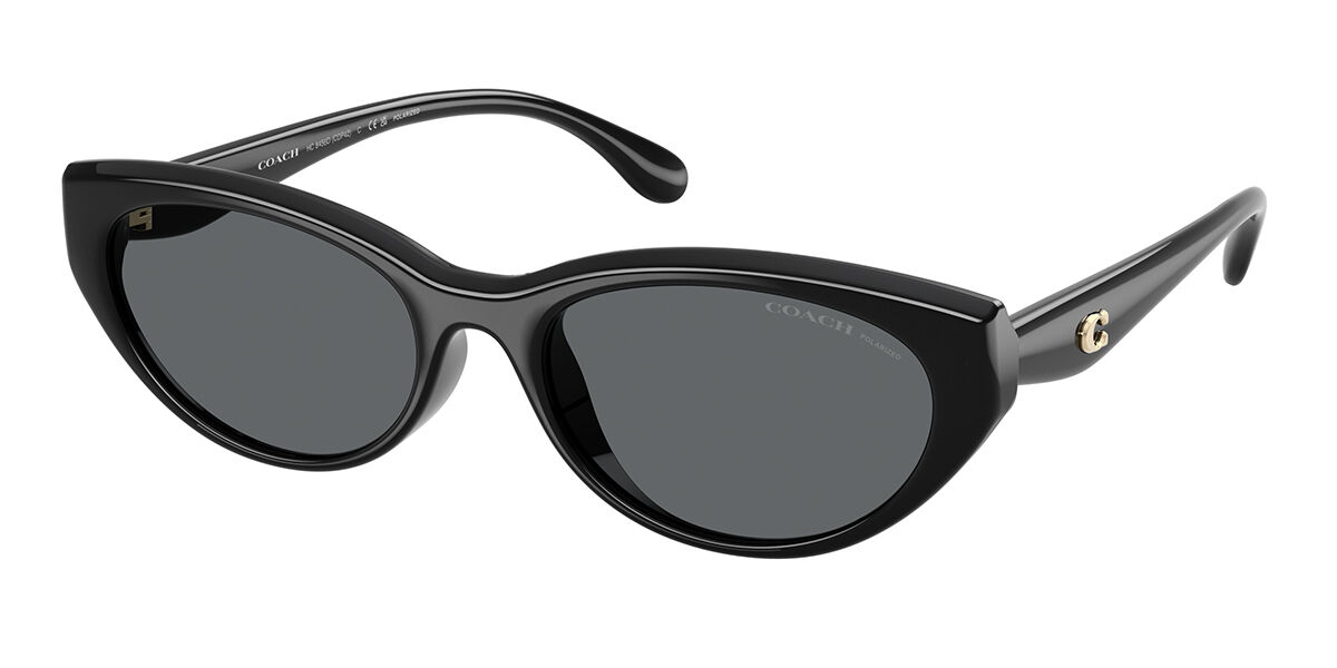 Coach HC8456D CDP42 Asian Fit Polarized 500281 Cat Eye Sort solbriller ...