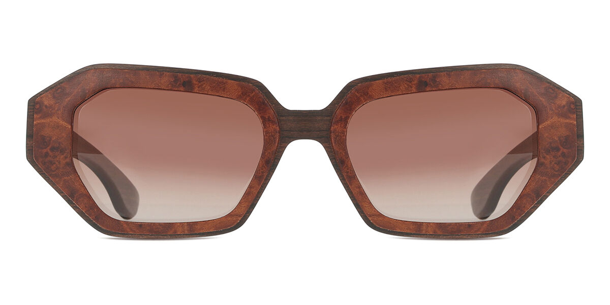 Xil Oh My Woodness! Xil Polarized WS614-A08-05 Cat Eye Camphor Brown Wood ...
